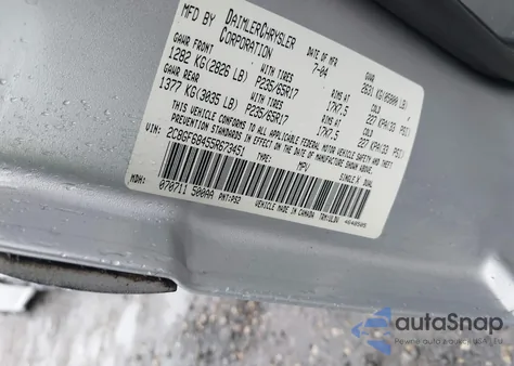 2005 Chrysler Pacifica Touring from USA, damaged, VIN 2C8GF68455R673451